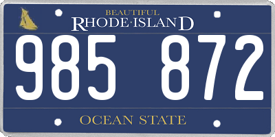 RI license plate 985872