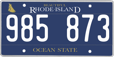 RI license plate 985873