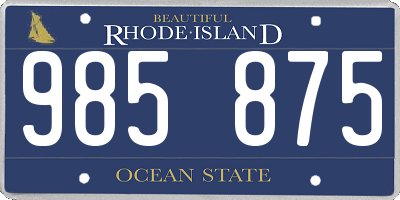 RI license plate 985875