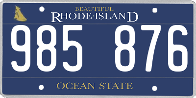 RI license plate 985876