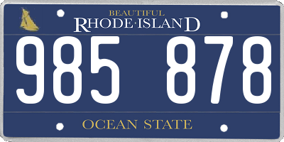 RI license plate 985878