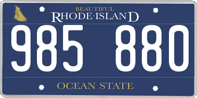 RI license plate 985880