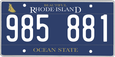 RI license plate 985881