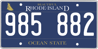 RI license plate 985882