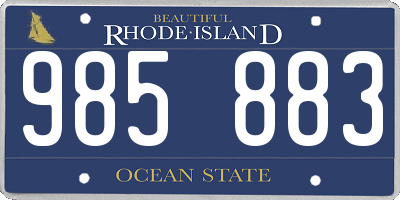 RI license plate 985883