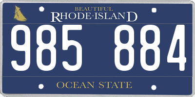 RI license plate 985884