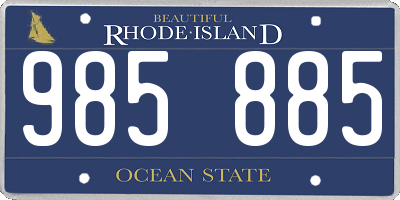 RI license plate 985885