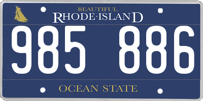 RI license plate 985886