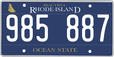 RI license plate 985887