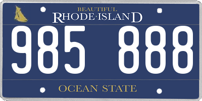 RI license plate 985888