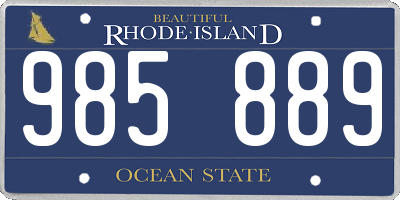 RI license plate 985889