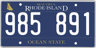 RI license plate 985891