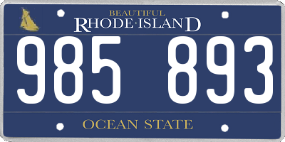 RI license plate 985893