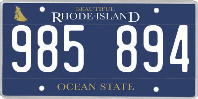 RI license plate 985894