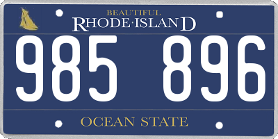 RI license plate 985896