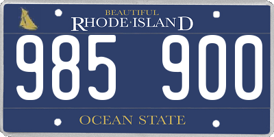 RI license plate 985900