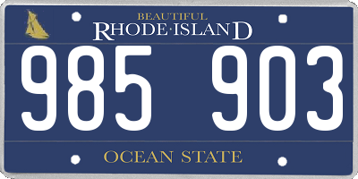 RI license plate 985903