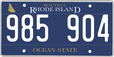 RI license plate 985904