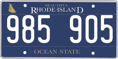 RI license plate 985905