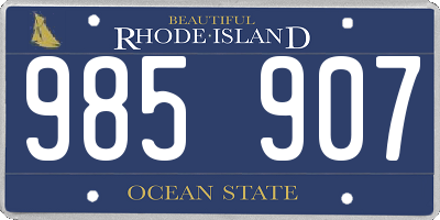 RI license plate 985907