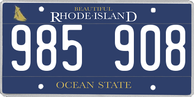 RI license plate 985908