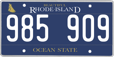 RI license plate 985909