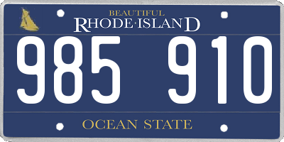 RI license plate 985910