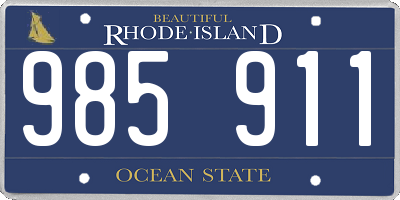 RI license plate 985911