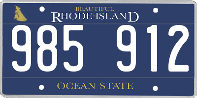 RI license plate 985912