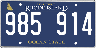 RI license plate 985914