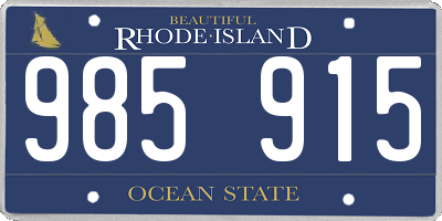 RI license plate 985915