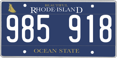 RI license plate 985918