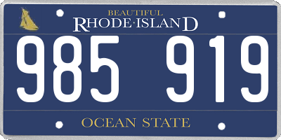 RI license plate 985919