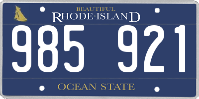 RI license plate 985921