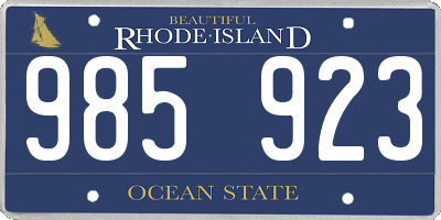 RI license plate 985923