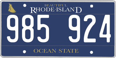 RI license plate 985924