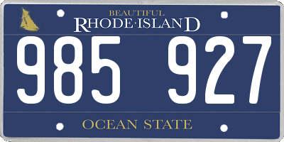 RI license plate 985927