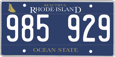 RI license plate 985929