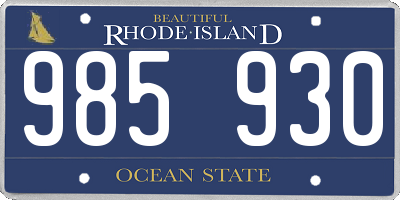 RI license plate 985930