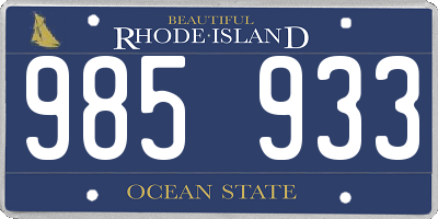 RI license plate 985933