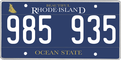 RI license plate 985935