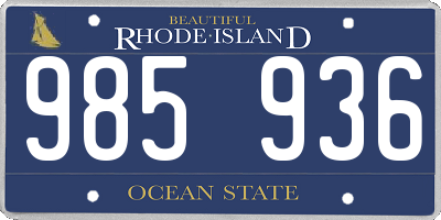 RI license plate 985936