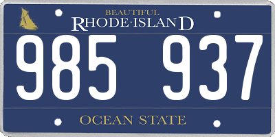 RI license plate 985937