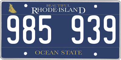 RI license plate 985939