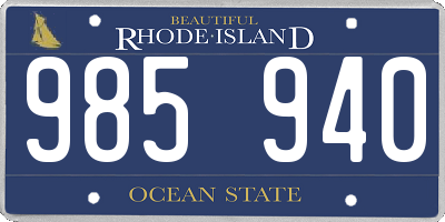 RI license plate 985940