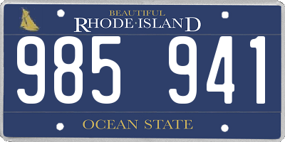 RI license plate 985941