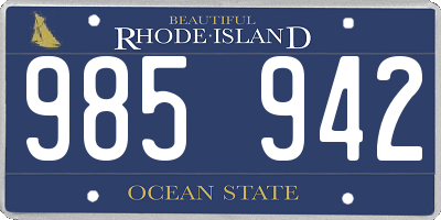 RI license plate 985942