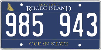 RI license plate 985943