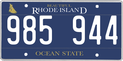 RI license plate 985944