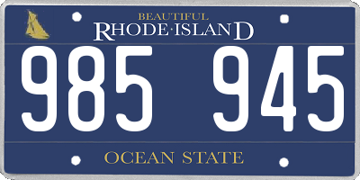 RI license plate 985945